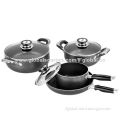 7-piece Non-stick Cookware Set with Plastic Powder Painting, Made of Aluminum Alloy